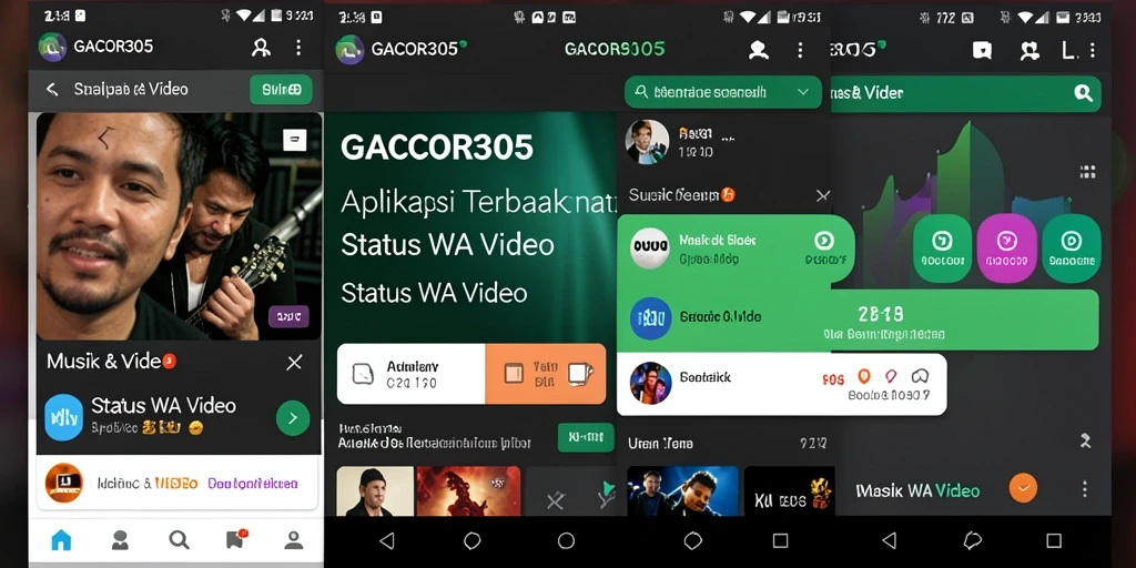Antarmuka GACOR305 menampilkan beragam video Status WA yang menarik.