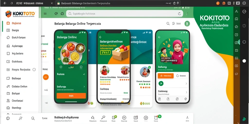 Tampilan antarmuka aplikasi KOKITOTO untuk Belanja Online.