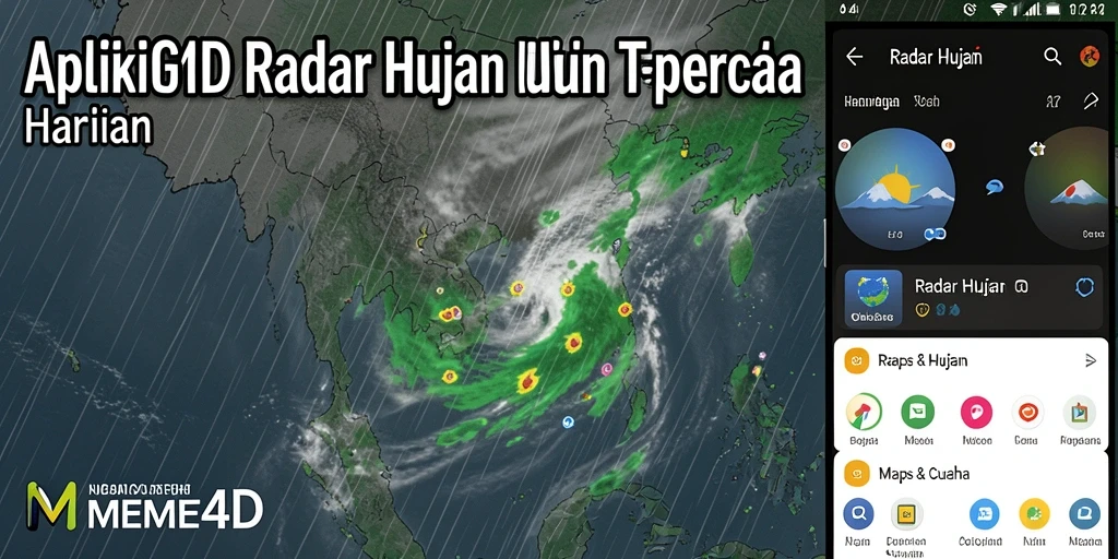Tampilan antarmuka aplikasi MEME4D yang menunjukkan fitur Radar Hujan.