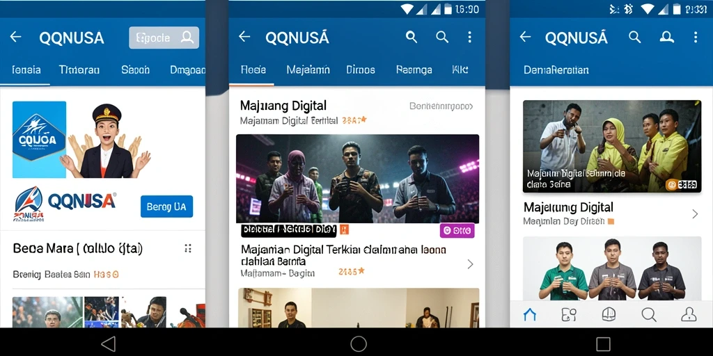 Tampilan antarmuka utama QQNUSA yang sederhana dan informatif.