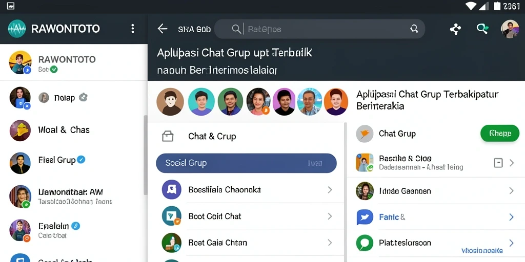 Tampilan antarmuka utama RAWONTOTO yang memudahkan interaksi grup.