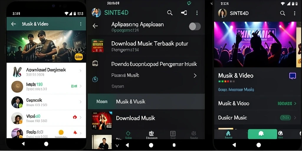 Antarmuka SINTE4D yang memudahkan download musik favorit.