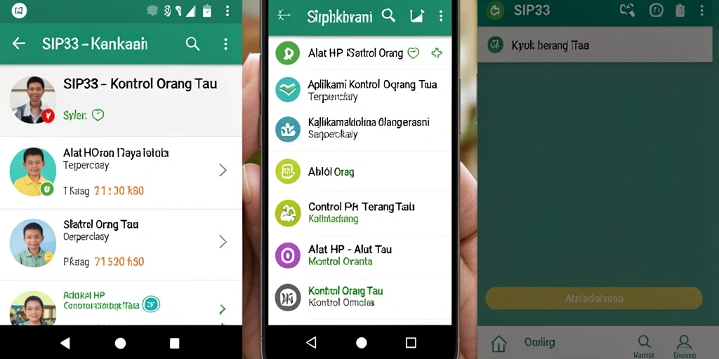 Screenshot SIP33 menunjukkan antarmuka kontrol orang tua yang intuitif dan fungsional.