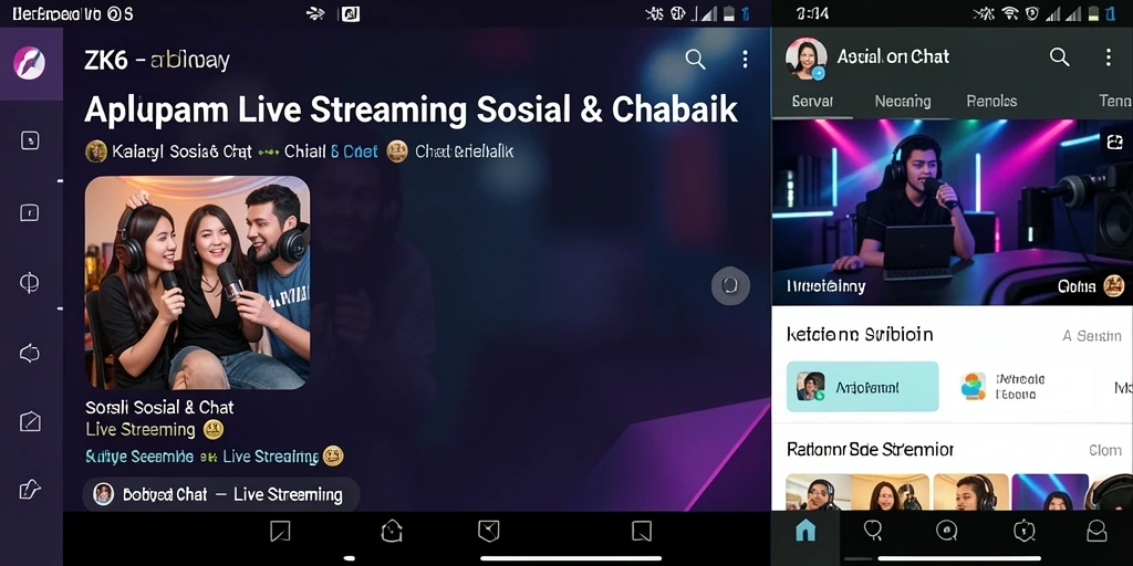 Tampilan antarmuka ZK6 yang ramah pengguna untuk Live Streaming.